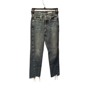 AG Adriano Goldschmied Womens High Rise Straight Leg Jeans - Faded Blue